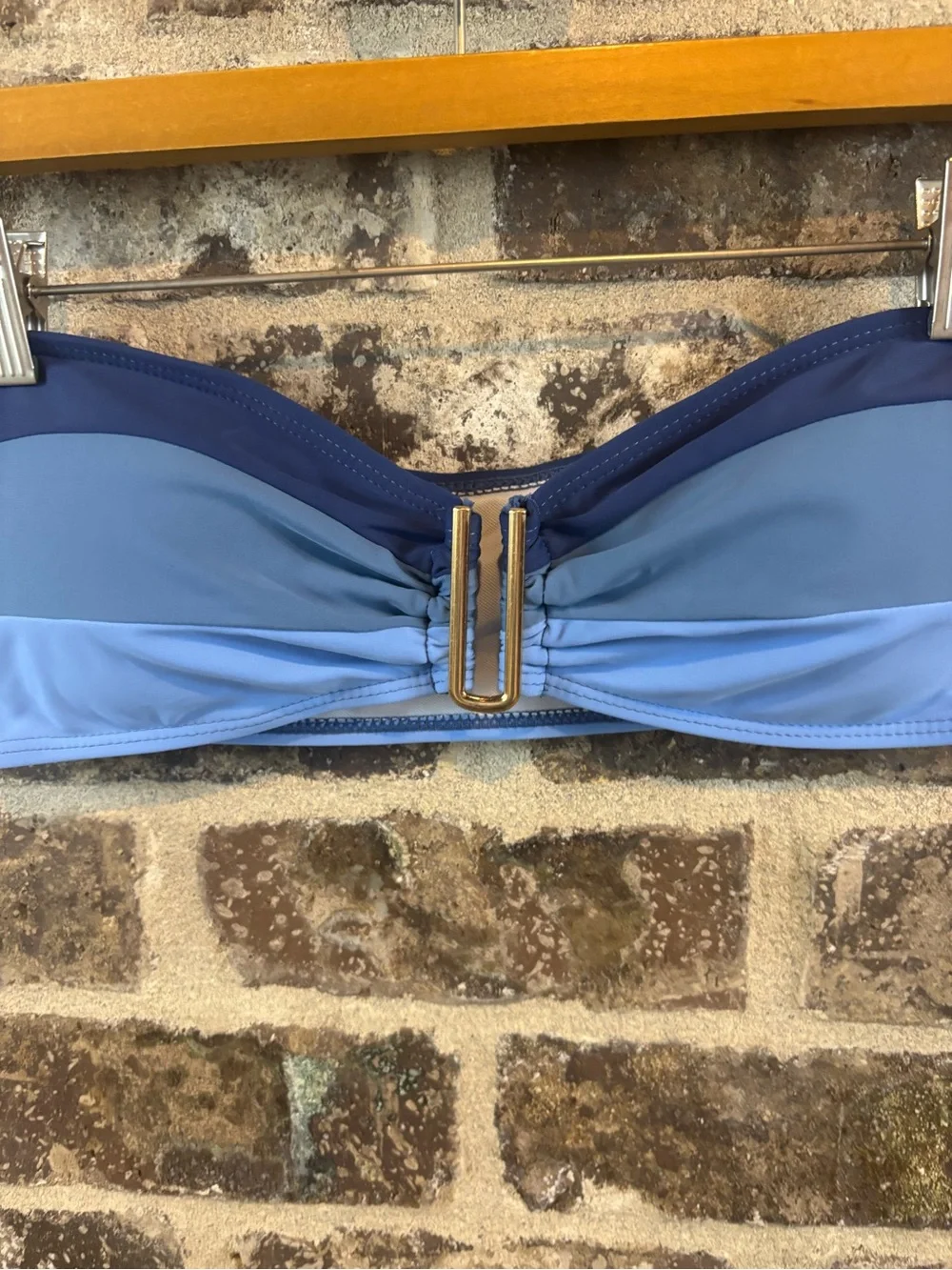 SHEIN Swim Women’s Two-Tone Blue Bandeau Bikini Set Size L